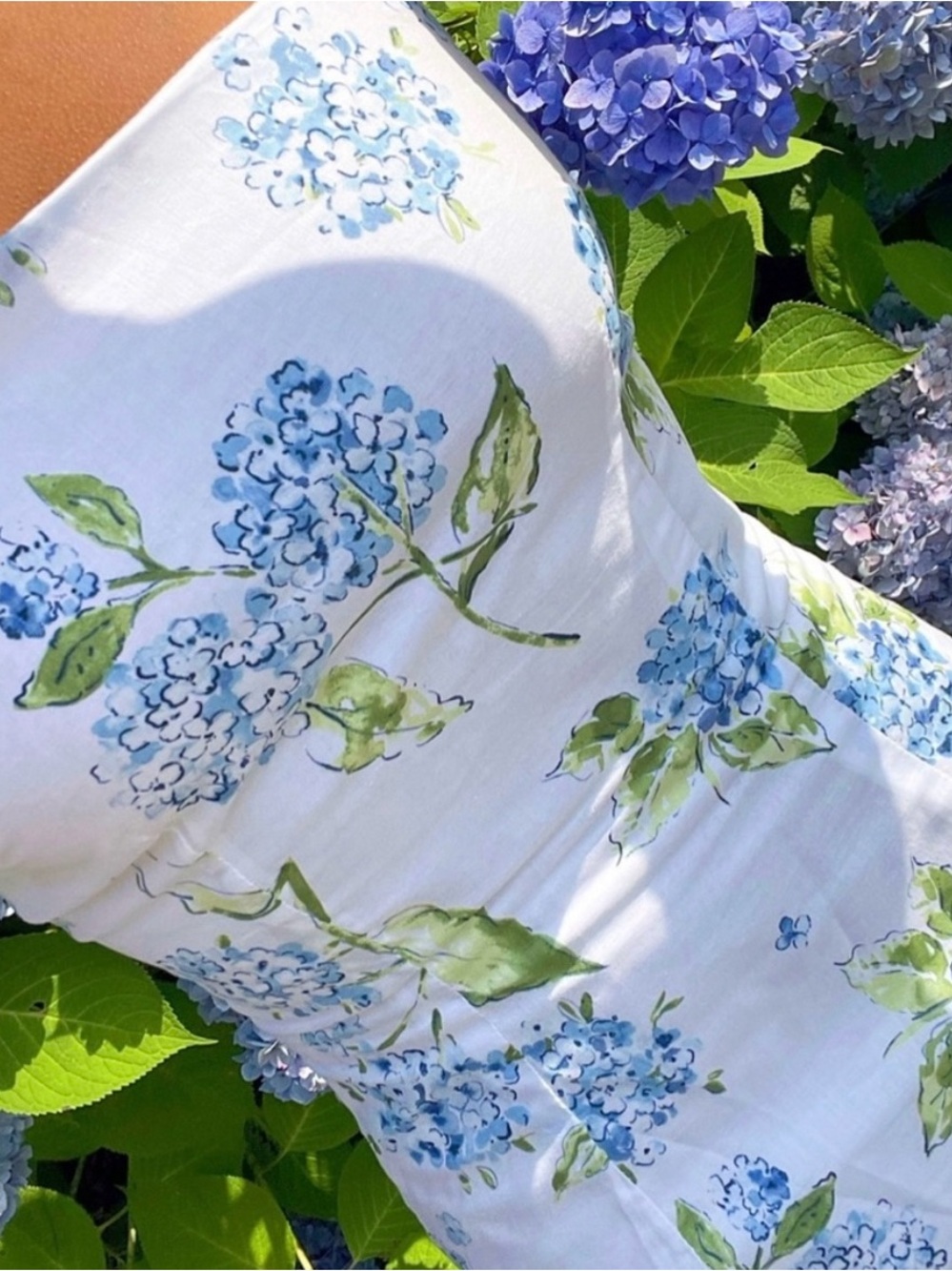 Kiel James Patrick Blue Hydrangea Print Mini Dress